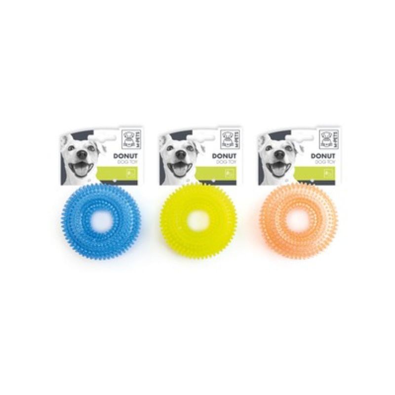 M-PETS-Donut-jucarie-de-ros-caini-XS-M-dentitie-cauciuc-diverse-culori-⌀6-7cm-1