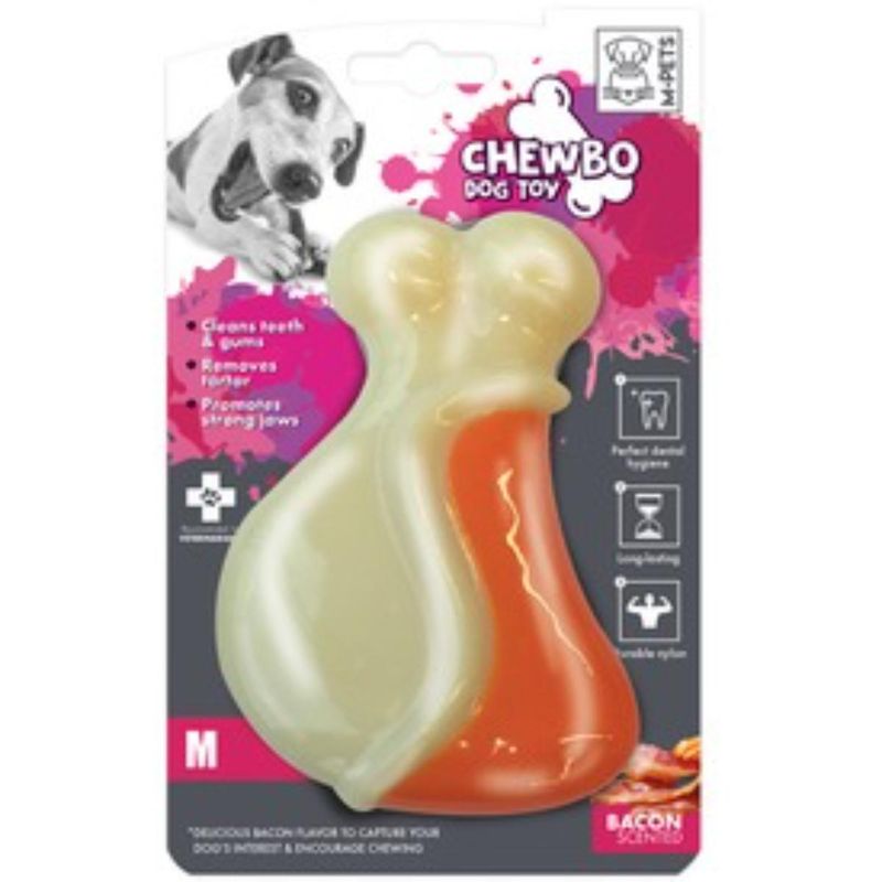 M-PETS-Chewbo-Leg-jucarie-de-ros-aroma-Bacon-caini-S-M-dentitie-cauciuc-alb-si-portocaliu-7-8cm-1