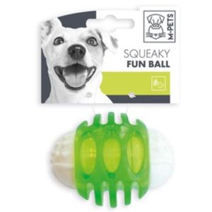 M-PETS Squeaky Fun Ball, jucărie minge câini S-M, dentiție, cauciuc, verde, ⌀6.7cm