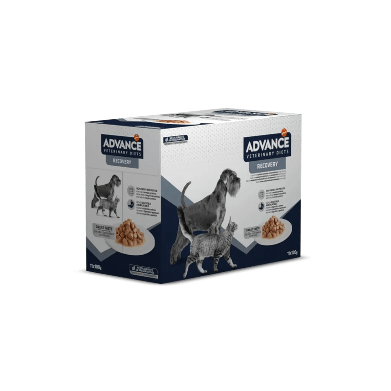 ADVANCE-VETERINARY-DIETS-Recovery-XS-XL-Pui-dietă-veterinară-plic-hrană-uscată-caini-și-pisici-convalescență--in-sos--bax-100g-x-11buc-1