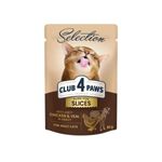 CLUB-4-PAWS-Premium-Plus-Selection-Pui-și-Vită-plic-hrană-umedă-pisici--in-sos--80g-x-12