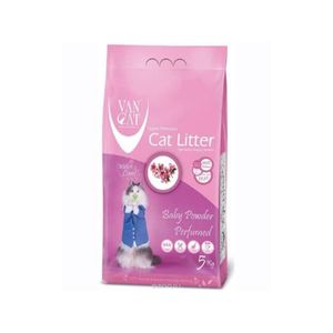 VANCAT Baby Powder, Talc, așternut igienic pisici, granule, bentonită, aglomerant, fără praf, 5kg