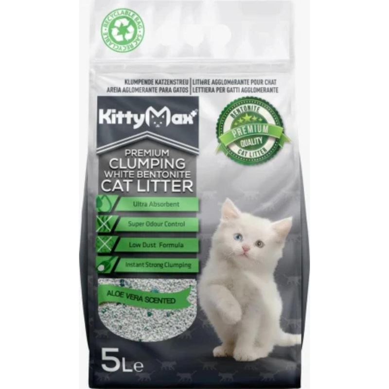 KITTYMAX-Aloe-Vera-așternut-igienic-pisici-granule-bentonită-aglomerant-fără-praf-5l-1