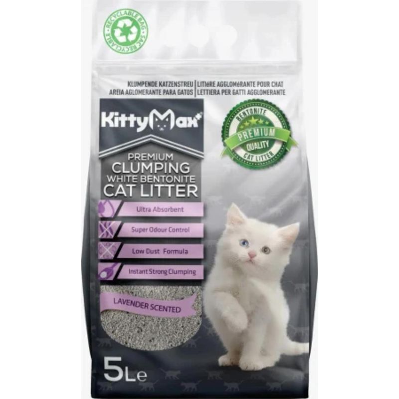 KITTYMAX-Lavanda-așternut-igienic-pisici-granule-bentonită-aglomerant-fără-praf-5l-1