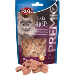 TRIXIE Premio Hearts, Rață și Cod, punguță recompense fără cereale pisici
