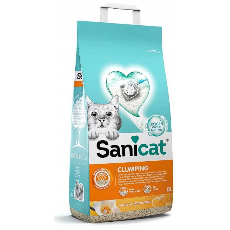 SANICAT-Clumping-Vanilie-asternut-igienic-pisici-granule-bentonita-aglomerant-neutralizare-mirosuri-8l-1