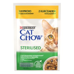 PURINA Cat Chow Sterilised, Pui, hrană umedă pisici sterilizate, (în sos)