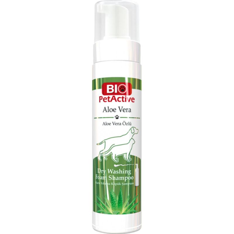 BIO-PETACTIVE-Dry-Washing-spumă-șampon-caini-fără-clătire-Aloe-Vera-flacon-cu-aplicator-piele---blană-200ml-1