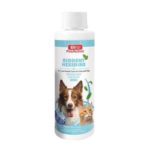 BIO PETACTIVE Biodent Hexidine, apă de gură soluție câini, antibacteriană, împrospătarea respirației, flacon, sensibilități dentare, 250ml