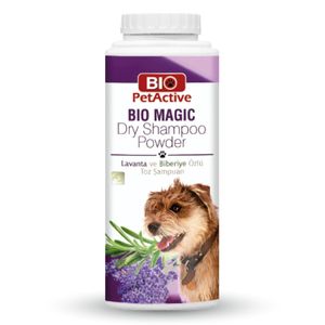 BIO PETACTIVE Bio Magic, șampon pudră câini, fără clătire, Lavanda, flacon, 150g