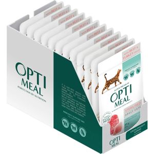OPTIMEAL, Vită și Curcan, plic hrană umedă pisici sterilizate, (în aspic), 85g