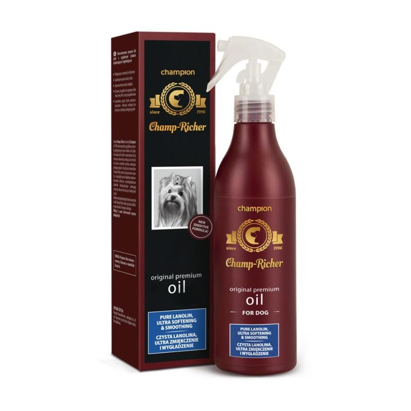 CHAMP-RICHER-Oil-Pure-Lanolin-Ultra-Softening---Smoothing-balsam-spray-caini-Lavanda-flacon-cu-aplicator-250ml-1