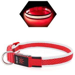 KPUPLOL Zgardă cu LED, reîncarcabilă,  Roșie, M, 33 - 50 cm