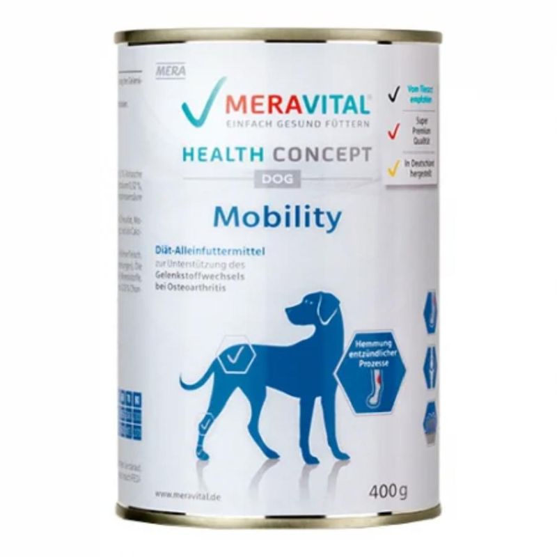 MERA-Vital-Mobility-XS-XL-Vită-și-Pui-dietă-veterinară-conservă-hrană-umedă-fără-cereale-caini-sistem-articular--pate--400g-1