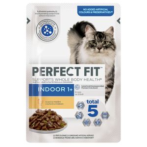 PERFECT FIT Cat Indoor 1+, Pui, plic hrană umedă pisici, (în sos)