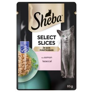 SHEBA Select Slices, Somon, plic hrană umedă pisici, (în sos)