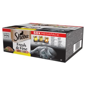 SHEBA Fresh & Fine Selectii, Pasăre, plic hrană umedă pisici, (în sos)