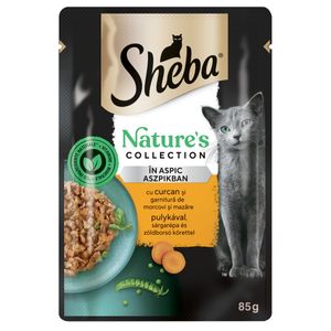 SHEBA Nature's Collection, Curcan și Legume, plic hrană umedă fără cereale pisici, (în sos)