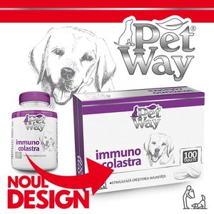 PETWAY Immuno Colastra, XS-XL, supliment sistem imunitar & alergii câini, cutie, 100 comprimate