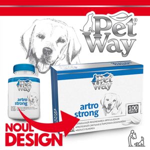 PETWAY Artro Strong, XS-XL, supliment sistem articular câini, cutie, 100 comprimate