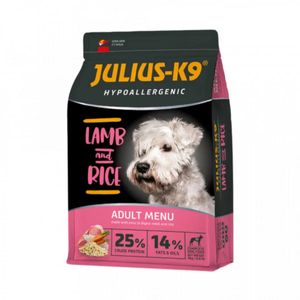 JULIUS-K9 Hypoallergenic Adult Menu, XS-XL, Miel și Orez, hrană uscată câini, alergii