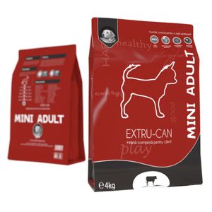 EXTRU-CAN Mini Adult, XS-S, Vită, hrană uscată câini, 4kg