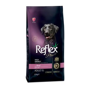 REFLEX Plus High Energy, XS-XL, Vită, hrană uscată câini, activitate intensă, 15kg