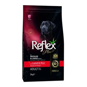 REFLEX Plus Medium & Large, M-L, Miel și Orez, hrană uscată câini, 15kg