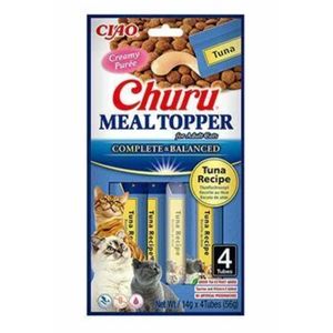 INABA Churu Meal Topper, Ton, plic, tub recompense fără cereale pisici, (piure), 56g