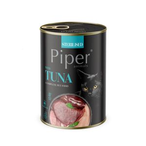 PIPER Animals Sterilised, Ton, conservă hrană umedă fără cereale pisici sterilizate, (în aspic), 400g