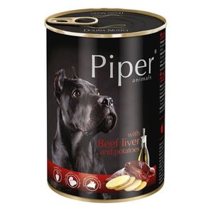 PIPER Animals, XS-XL, Ficat  de Vită și Cartofi, conservă hrană umedă fără cereale câini, (în aspic)