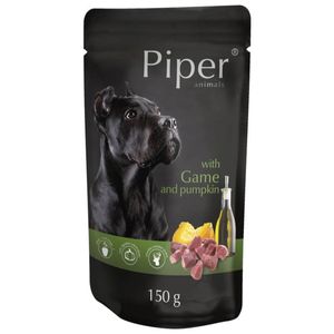 PIPER Animals, XS-XL, Vânat și dovleac, plic hrană umedă fără cereale câini, (în aspic)