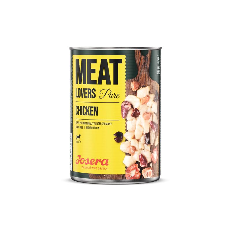 JOSERA-Meat-Lovers-Pure-XS-XL-Pui-conserva-hrana-umeda-monoproteica-caini-in-sos-bax-1