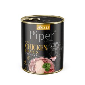 PIPER Animals, XS-XL, Inimi de Pui și spanac, conservă hrană umedă câini, (în aspic), 800g