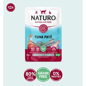 NATURO, Ton, plic hrană umedă fără cereale pisici, (pate), 85g