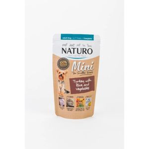 NATURO Mini, XS-S, Curcan și Orez, plic hrană umedă câini, (în suc propriu), 150g