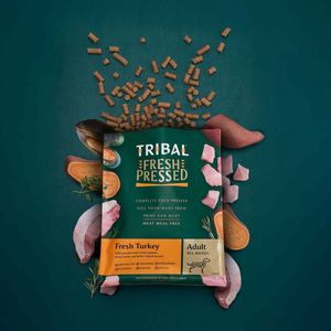 TRIBAL Fresh Pressed, XS-XL, Curcan, hrană uscată fără cereale câini, presată la rece