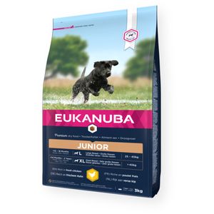 EUKANUBA Junior Large Breed, L-XL, Pui, hrană uscată câini junior, 15kg