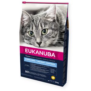 EUKANUBA Sterilised & Weight Control, Pui, hrană uscată pisici, obezitate, 10kg