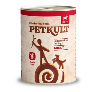 PETKULT Grain Free Adult, Vită, conservă hrană umedă fără cereale câini