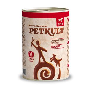 PETKULT Grain Free Adult, Vită, conservă hrană umedă fără cereale câini