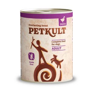 PETKULT Grain Free Adult, Rață, conservă hrană umedă fără cereale câini
