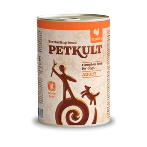 PETKULT Grain Free Adult, Curcan, conservă hrană umedă fără cereale câini