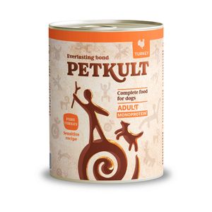 PETKULT Monoprotein Sensitive, Curcan şi Cartof, conservă hrană umedă monoproteică fără cereale câini, 800g