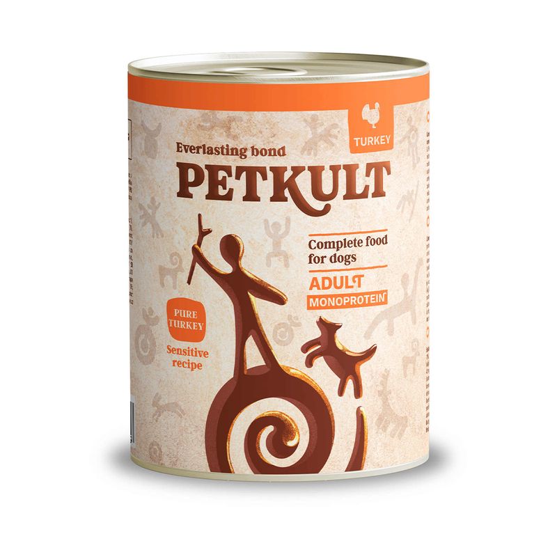 PETKULT-Sensitive-Conservă-pentru-caini-Curcan-şi-Cartof-800g