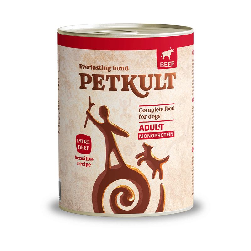 PETKULT-Sensitive-Conservă-pentru-caini-cu-Vită-şi-Orez-brun-800g