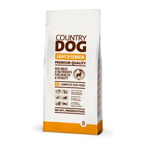 COUNTRY DOG FOOD Light & Senior, XS-XL, Pui, hrană uscată câini senior, obezitate, 15kg