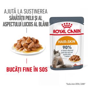 ROYAL CANIN Hair & Skin Care Adult, hrană umedă pisici, piele & blană, (în sos)