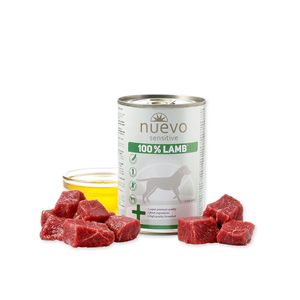 NUEVO Sensitive 100% Lamb, XS-XL, Miel, conservă hrană umedă monoproteică fără cereale câini, alergii, (în aspic), 400g