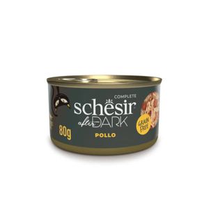 SCHESIR After Dark, Pui, conservă hrană umedă fără cereale pisici, (în supă), 80g